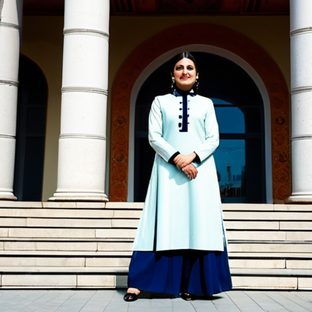코소보 여행 시 유의사항 - **

"A professional businesswoman in a modest, tailored salwar kameez, standing confidently in front...