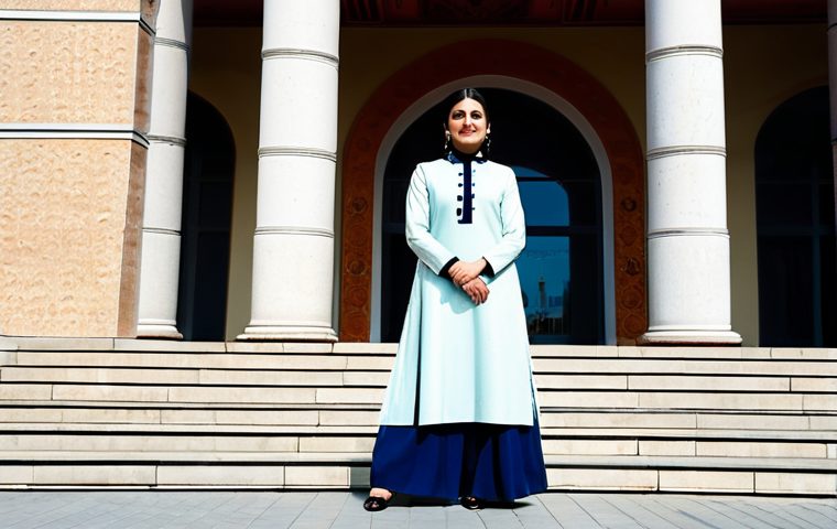 코소보 여행 시 유의사항 - **

"A professional businesswoman in a modest, tailored salwar kameez, standing confidently in front...