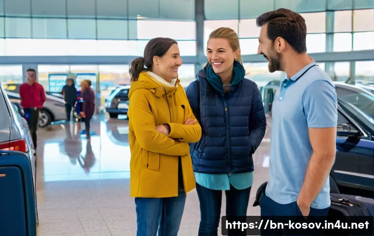 코소보에서 렌터카 이용법 - **Prompt:** A diverse family, consisting of two adults (a man and a woman in their 30s-40s) and two ...